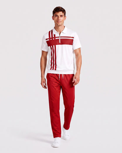 KZZ Short-sleeved zip-up top and trousers