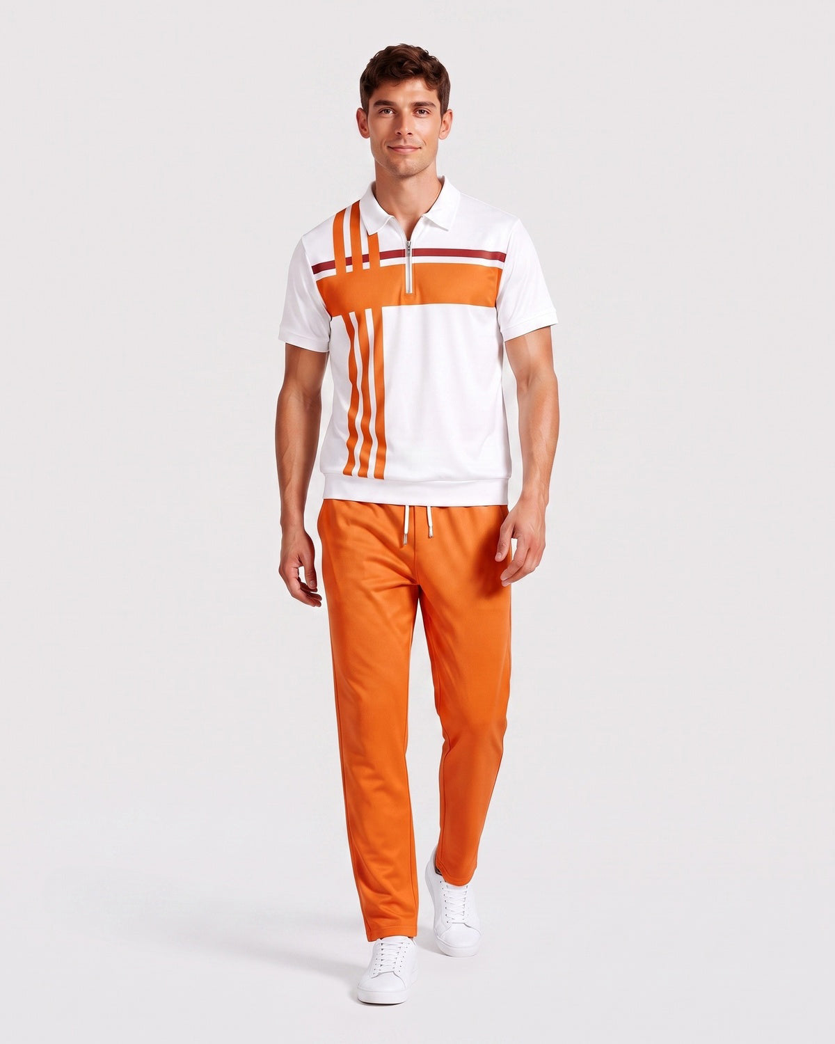 KZZ Short-sleeved zip-up top and trousers