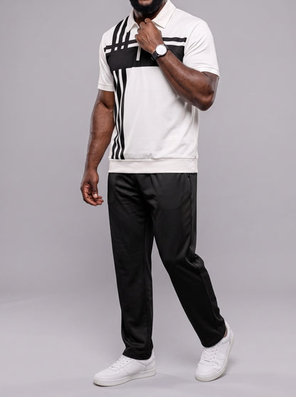 KZZ Short-sleeved zip-up top and trousers
