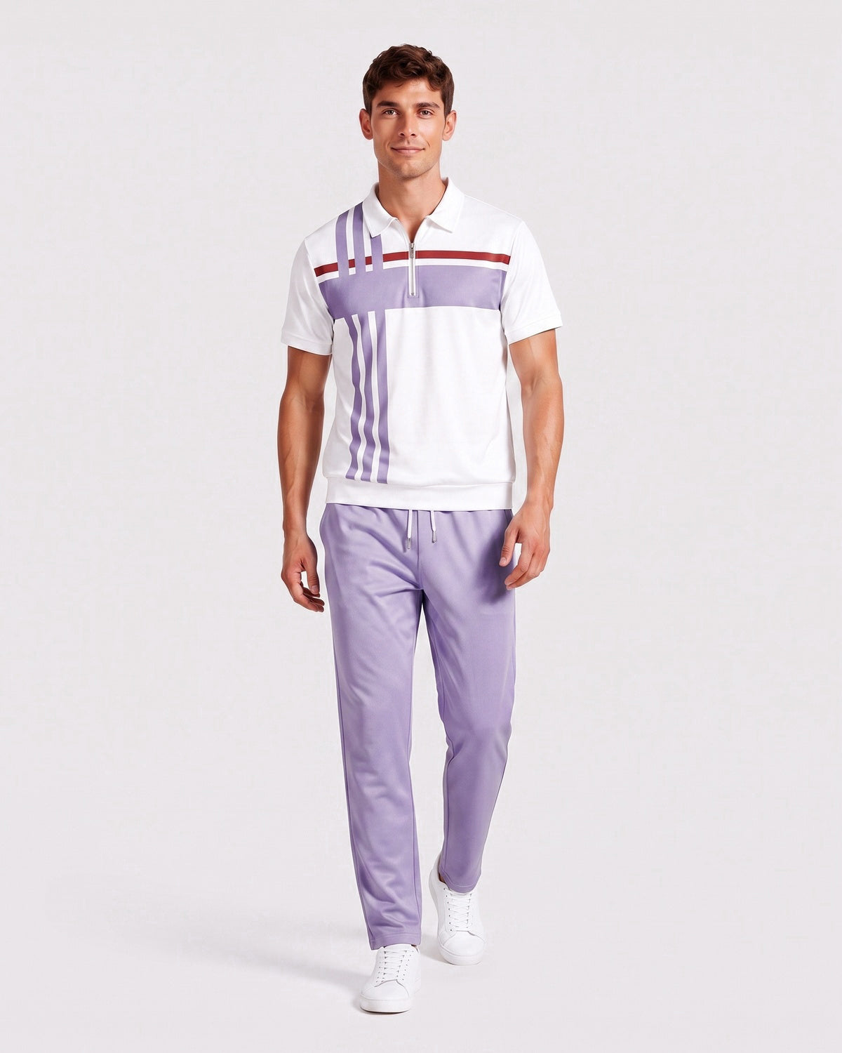 KZZ Short-sleeved zip-up top and trousers