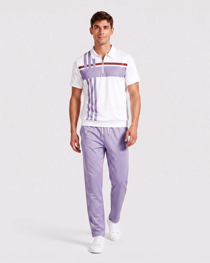 KZZ Short-sleeved zip-up top and trousers
