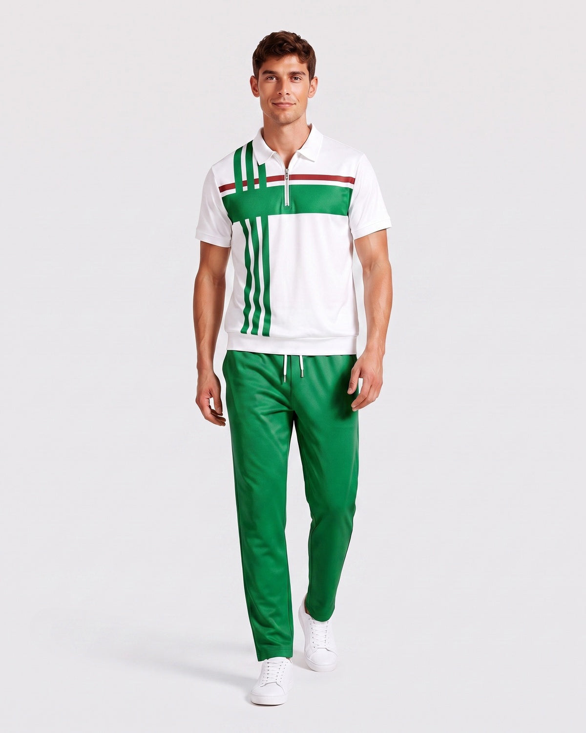 KZZ Short-sleeved zip-up top and trousers