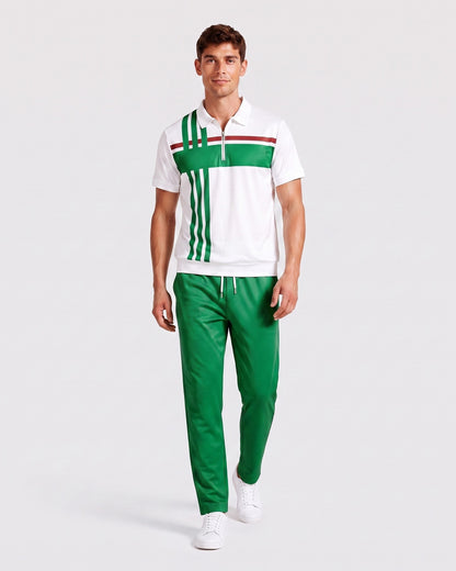 KZZ Short-sleeved zip-up top and trousers