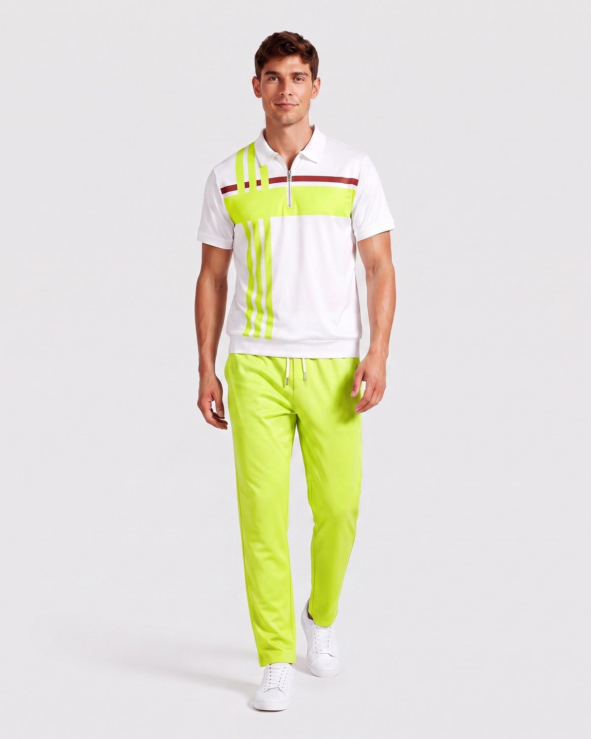 KZZ Short-sleeved zip-up top and trousers
