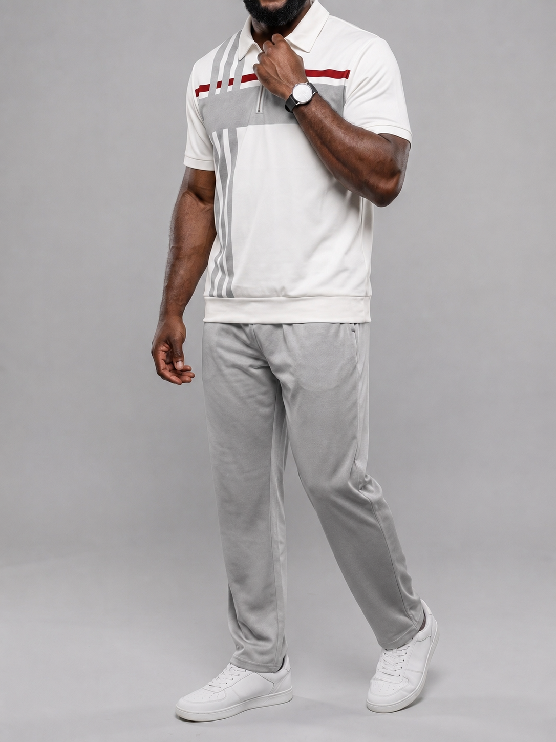 KZZ Short-sleeved zip-up top and trousers