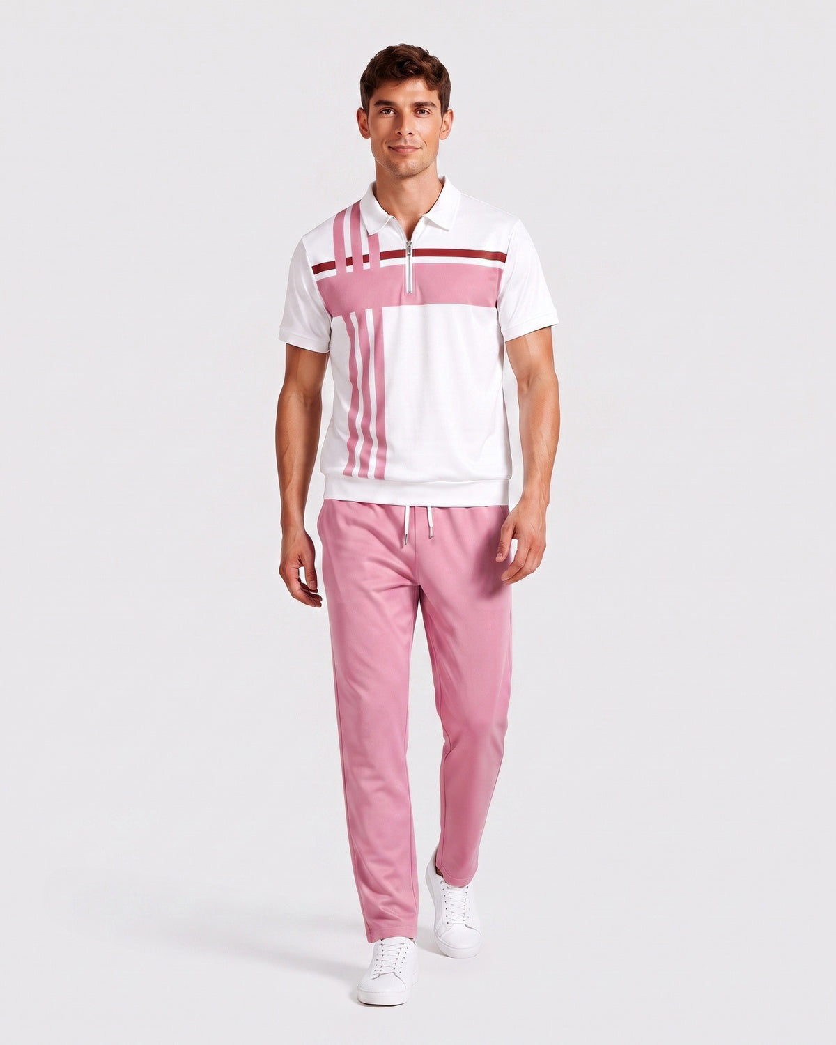 KZZ Short-sleeved zip-up top and trousers