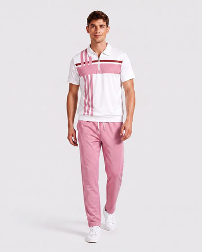 KZZ Short-sleeved zip-up top and trousers