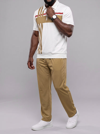 KZZ Short-sleeved zip-up top and trousers