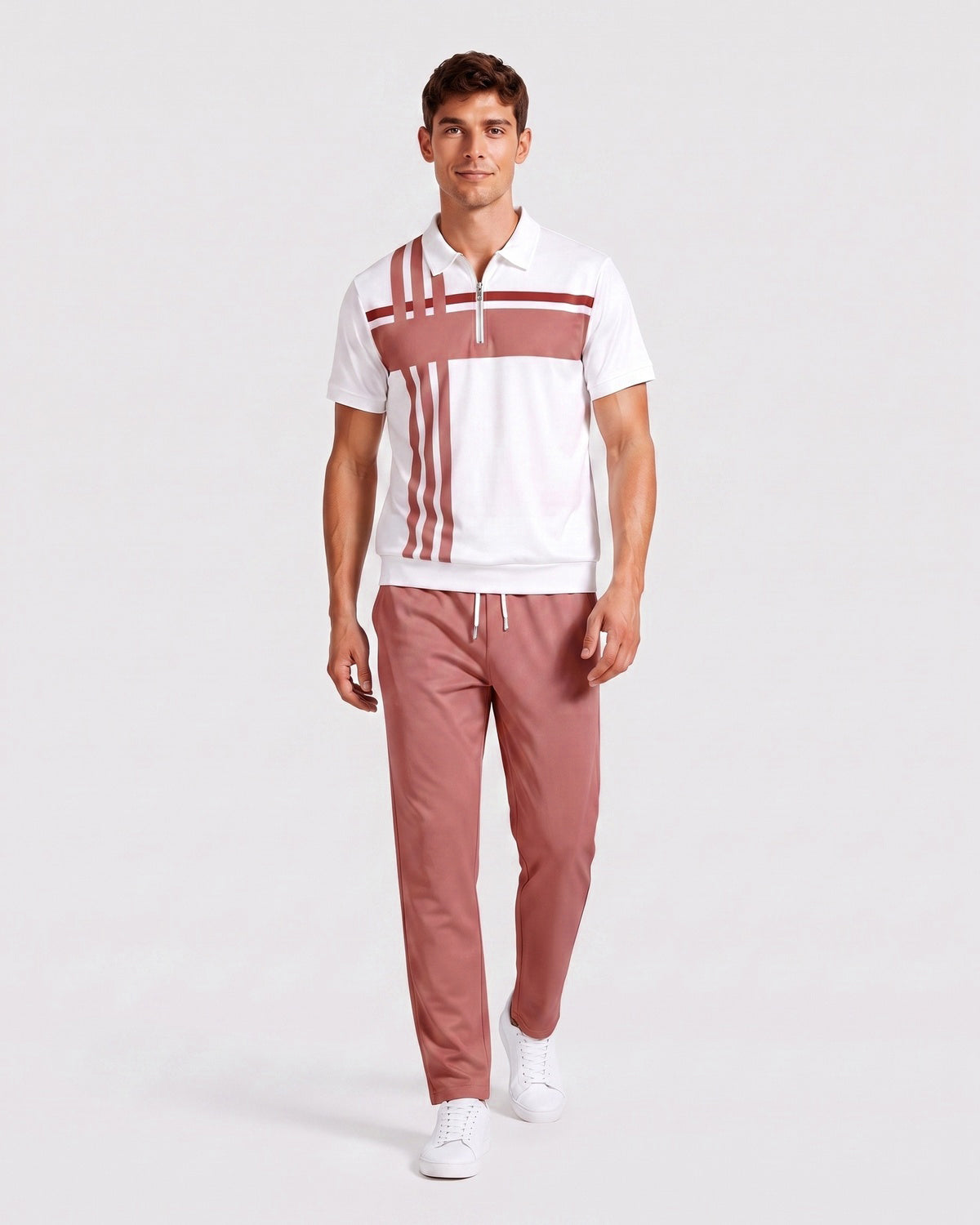 KZZ Short-sleeved zip-up top and trousers
