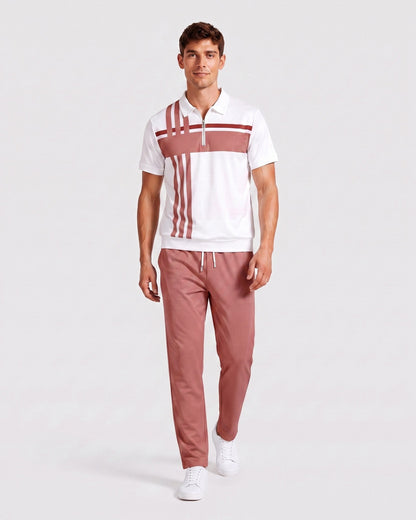 KZZ Short-sleeved zip-up top and trousers