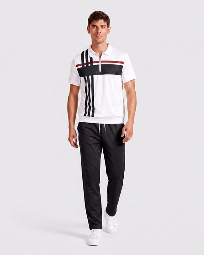 KZZ Short-sleeved zip-up top and trousers
