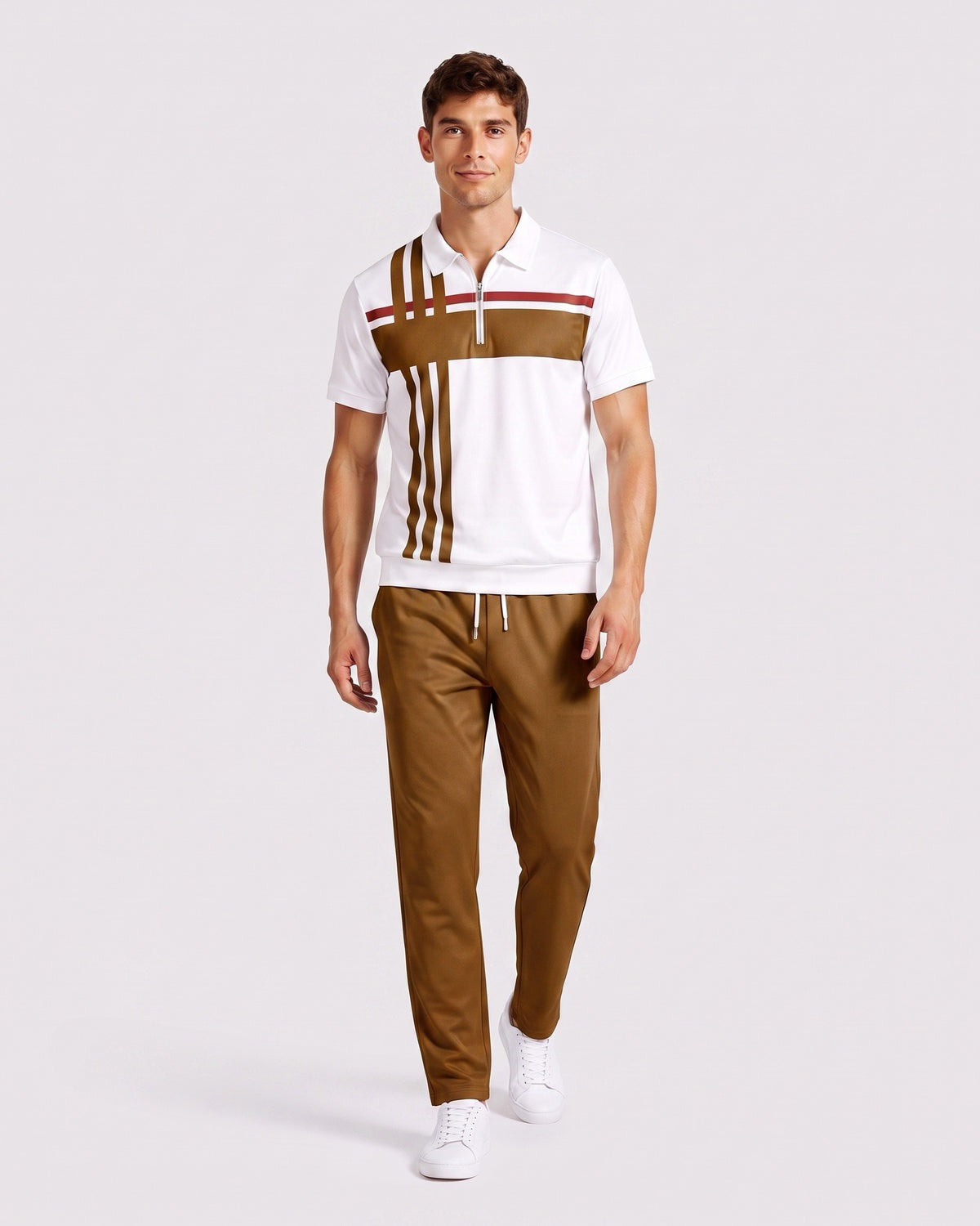 KZZ Short-sleeved zip-up top and trousers