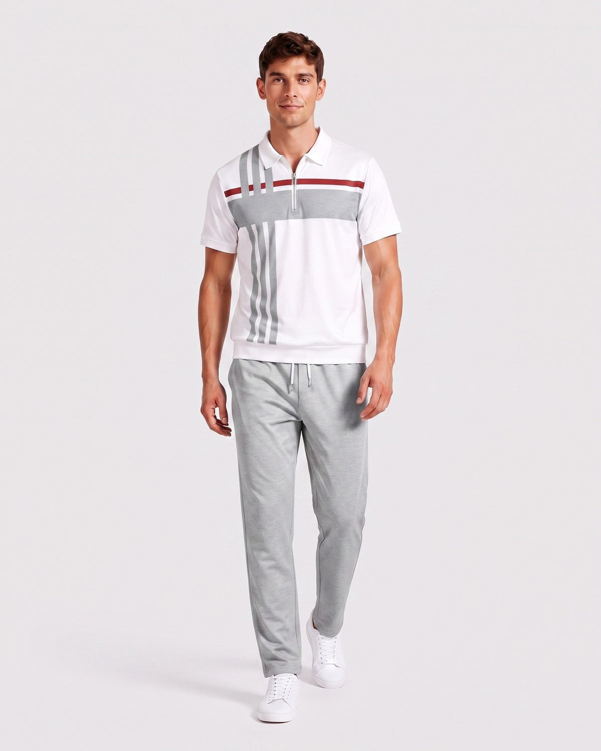 KZZ Short-sleeved zip-up top and trousers