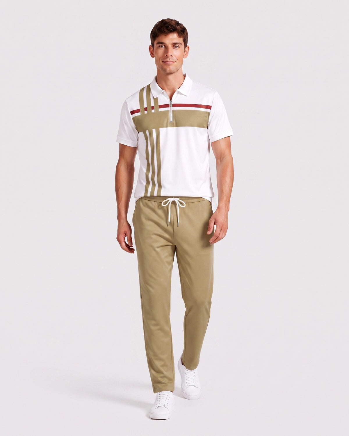KZZ Short-sleeved zip-up top and trousers