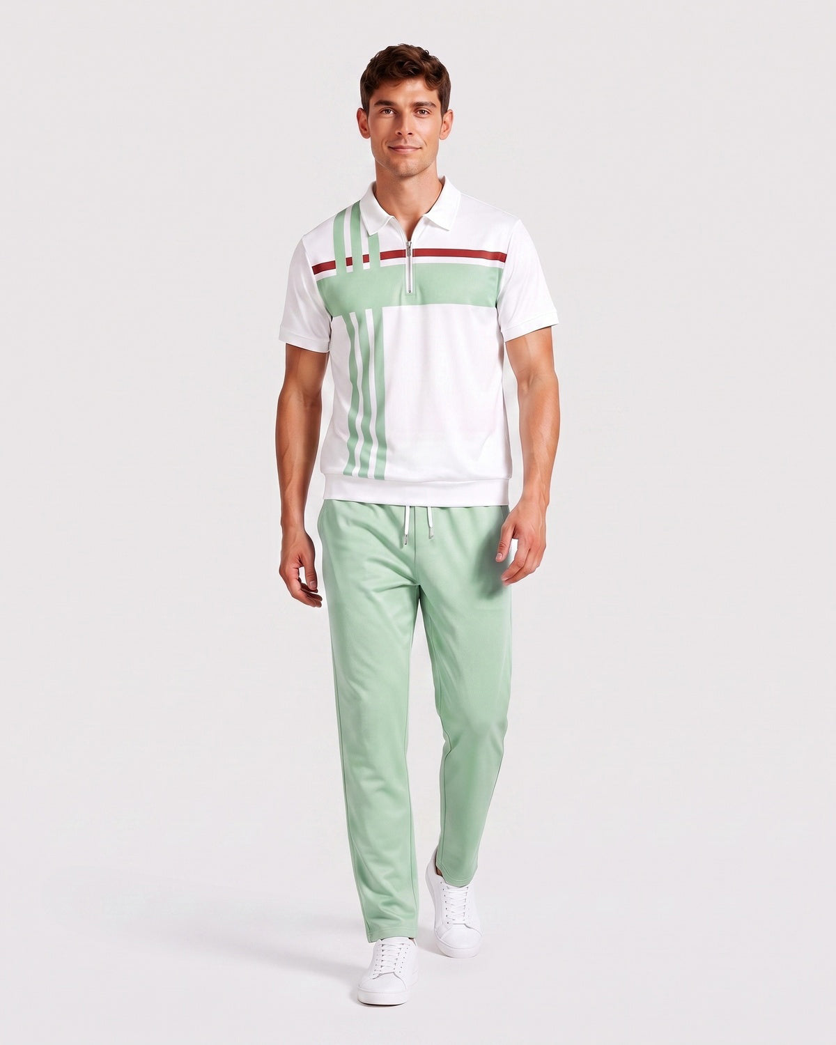 KZZ Short-sleeved zip-up top and trousers