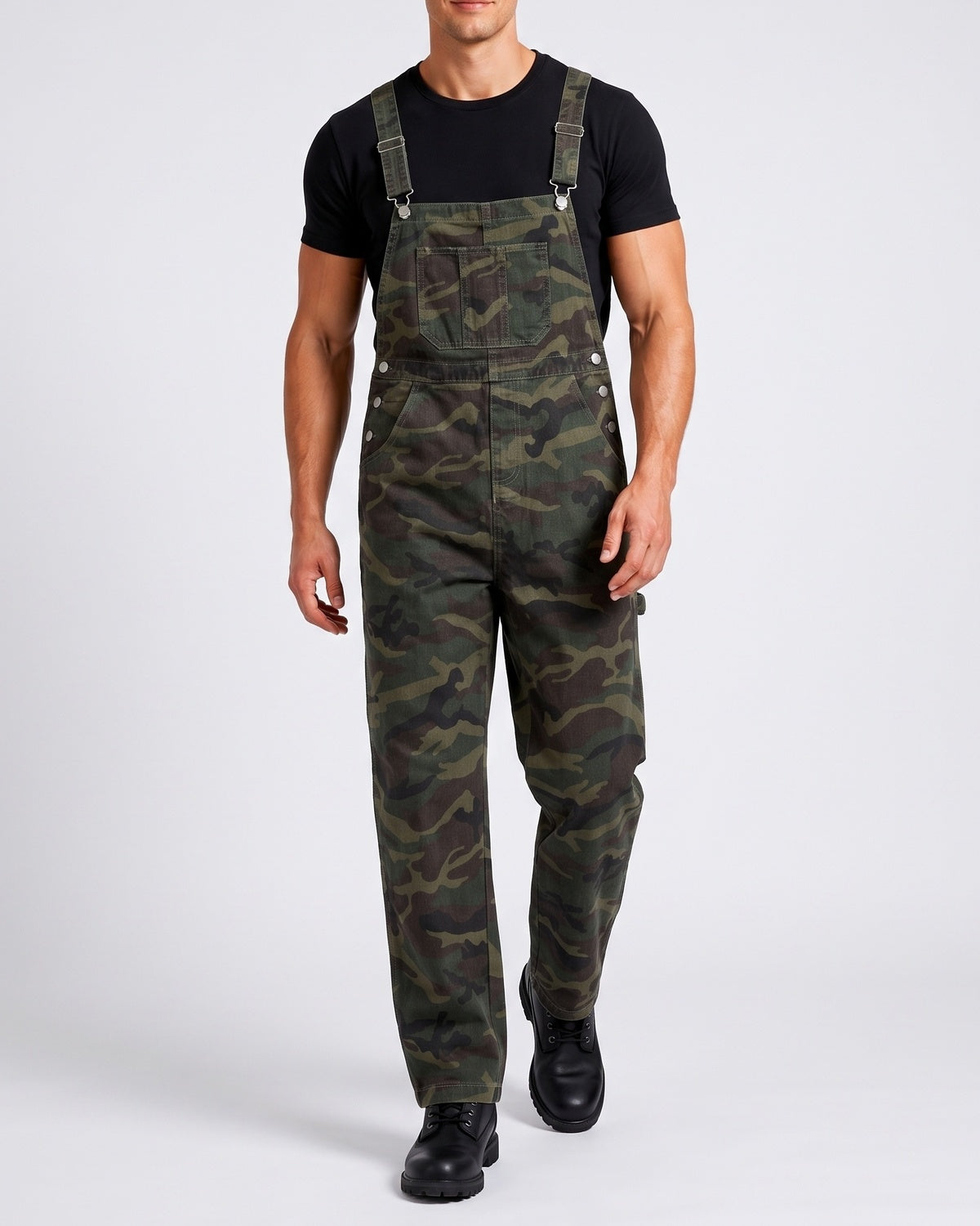 KZZ Men's casual camouflage jumpsuit