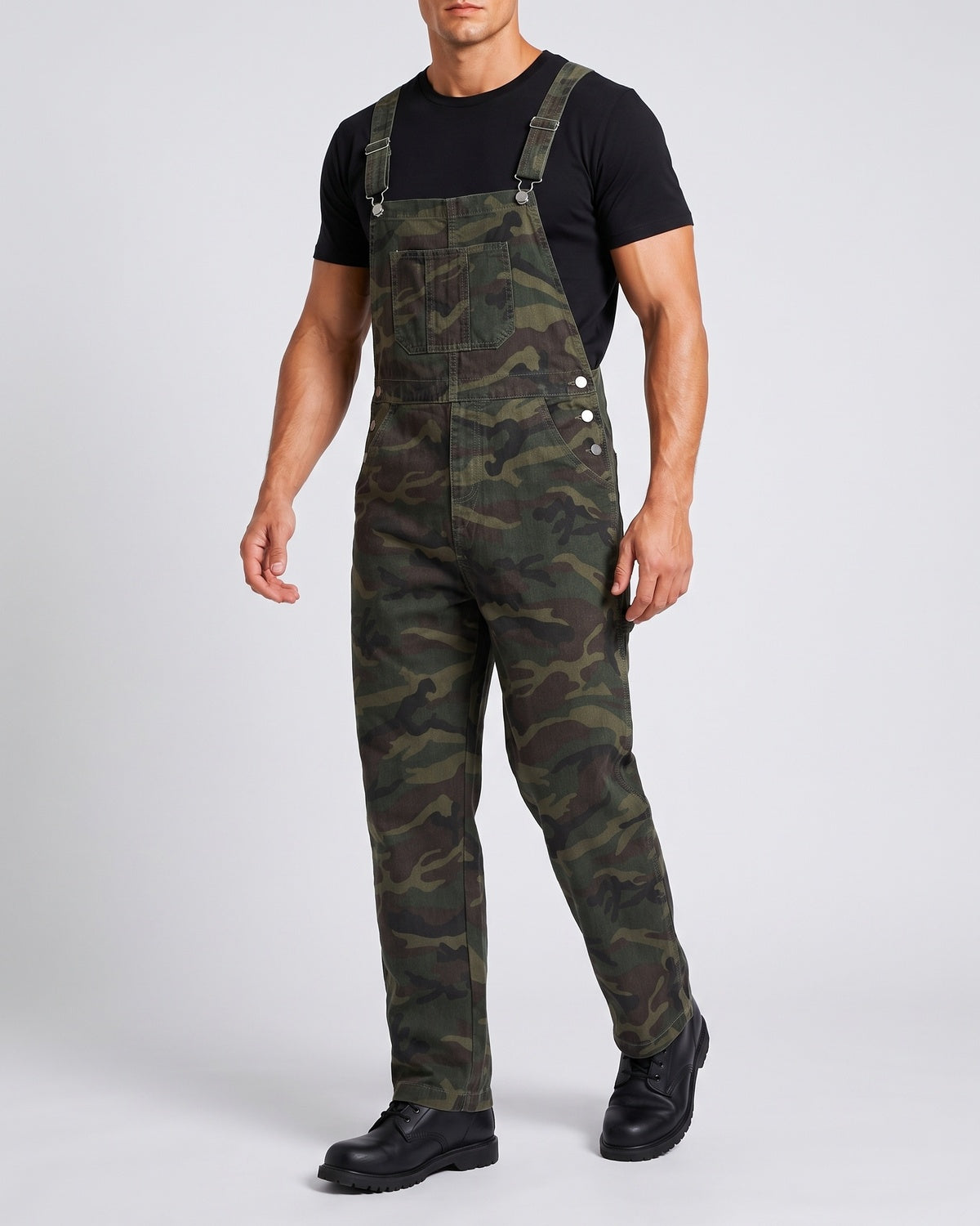 KZZ Men's casual camouflage jumpsuit