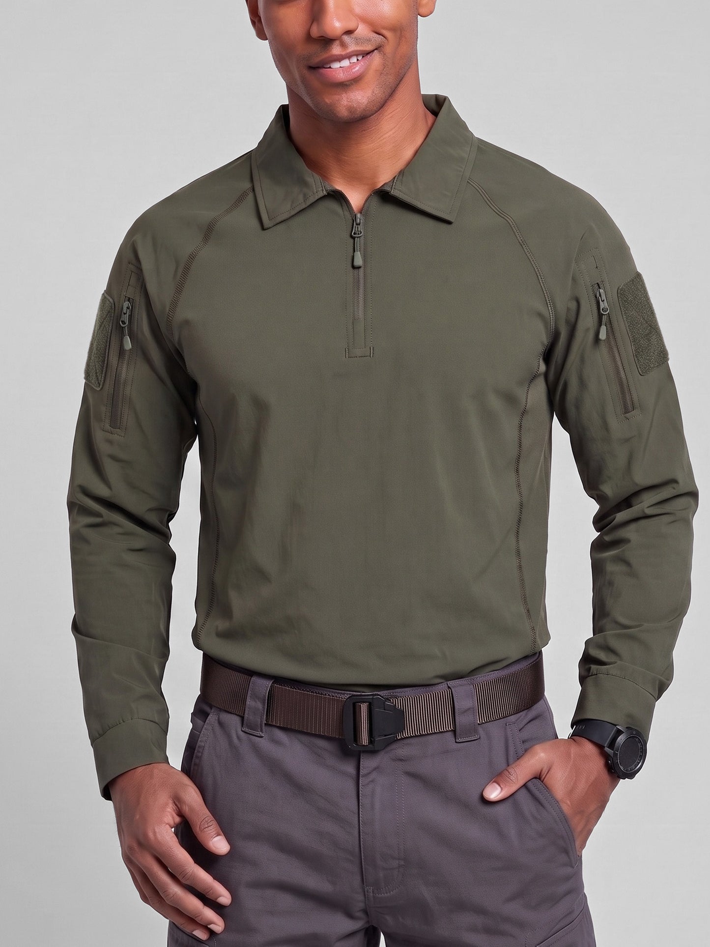 KZZ Men's Long-Sleeve Polo