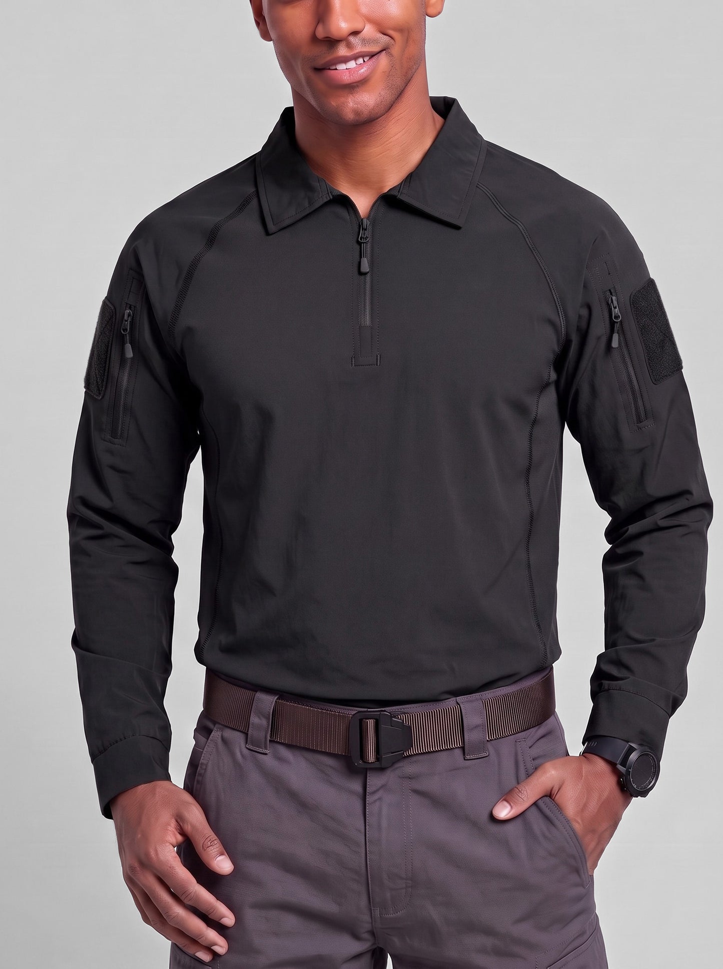 KZZ Men's Long-Sleeve Polo