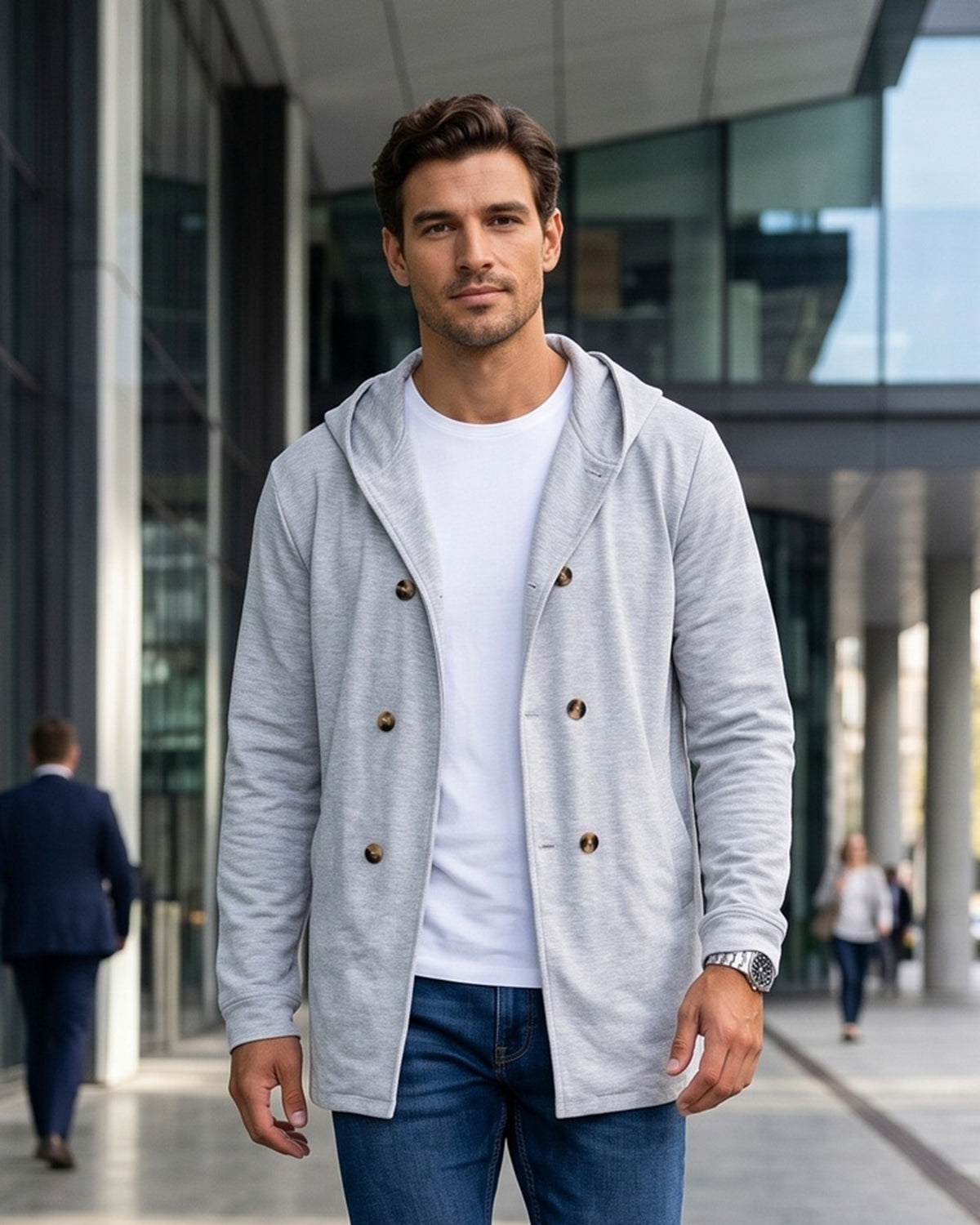 KZZ Men's Autumn Hooded Windbreaker