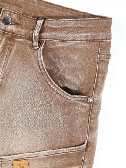 KZZ Men's Vintage-Washed Biker-Style Jeans