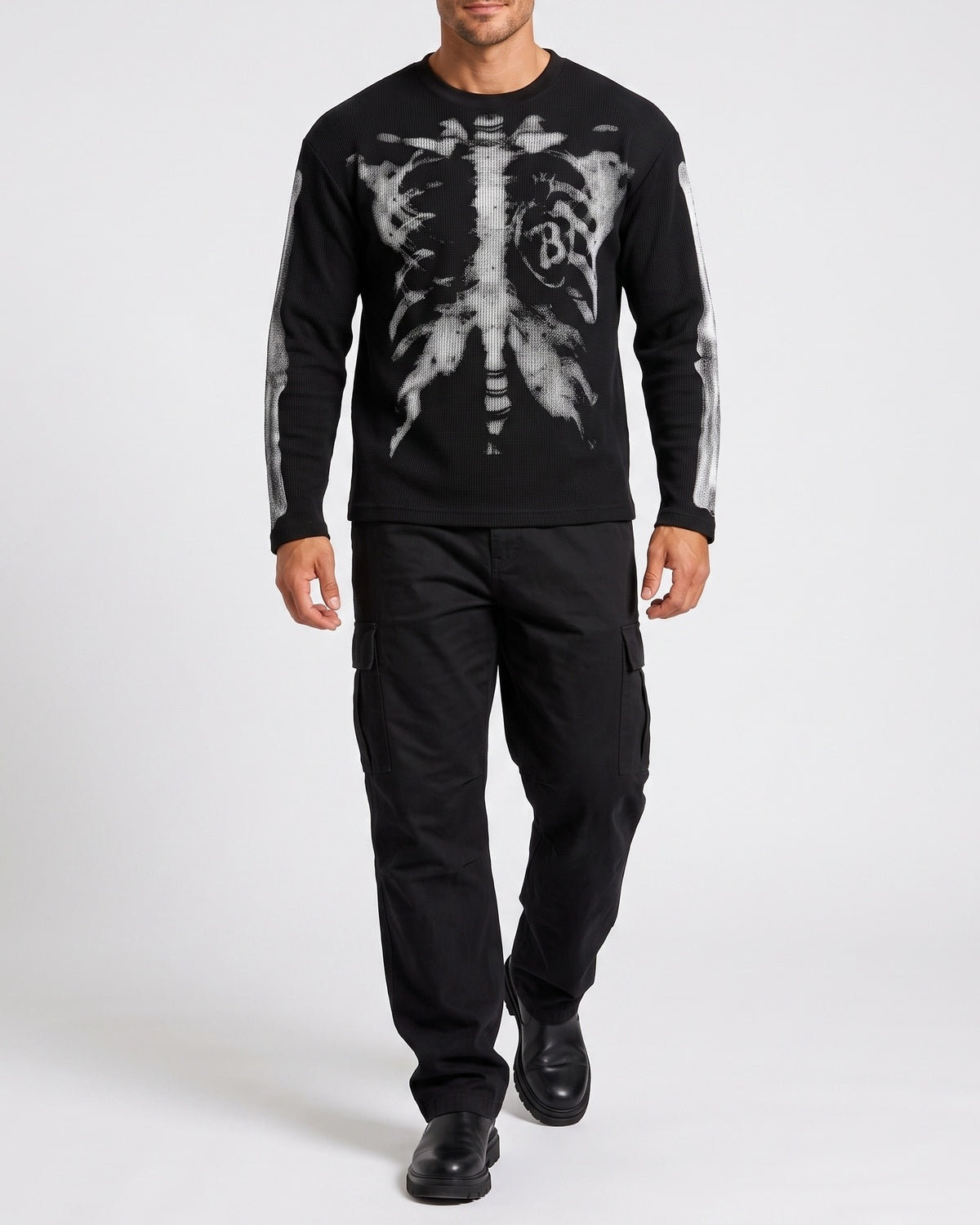 KZZ Men's Loose-fitting Knitted Warm Long-sleeved Shirt