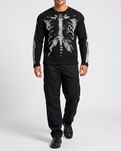 KZZ Men's Loose-fitting Knitted Warm Long-sleeved Shirt