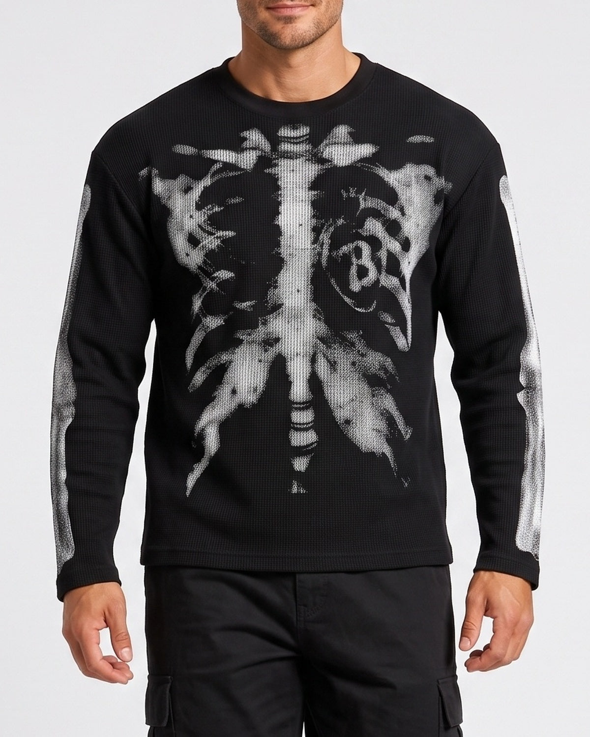 KZZ Men's Loose-fitting Knitted Warm Long-sleeved Shirt