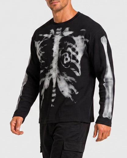 KZZ Men's Loose-fitting Knitted Warm Long-sleeved Shirt