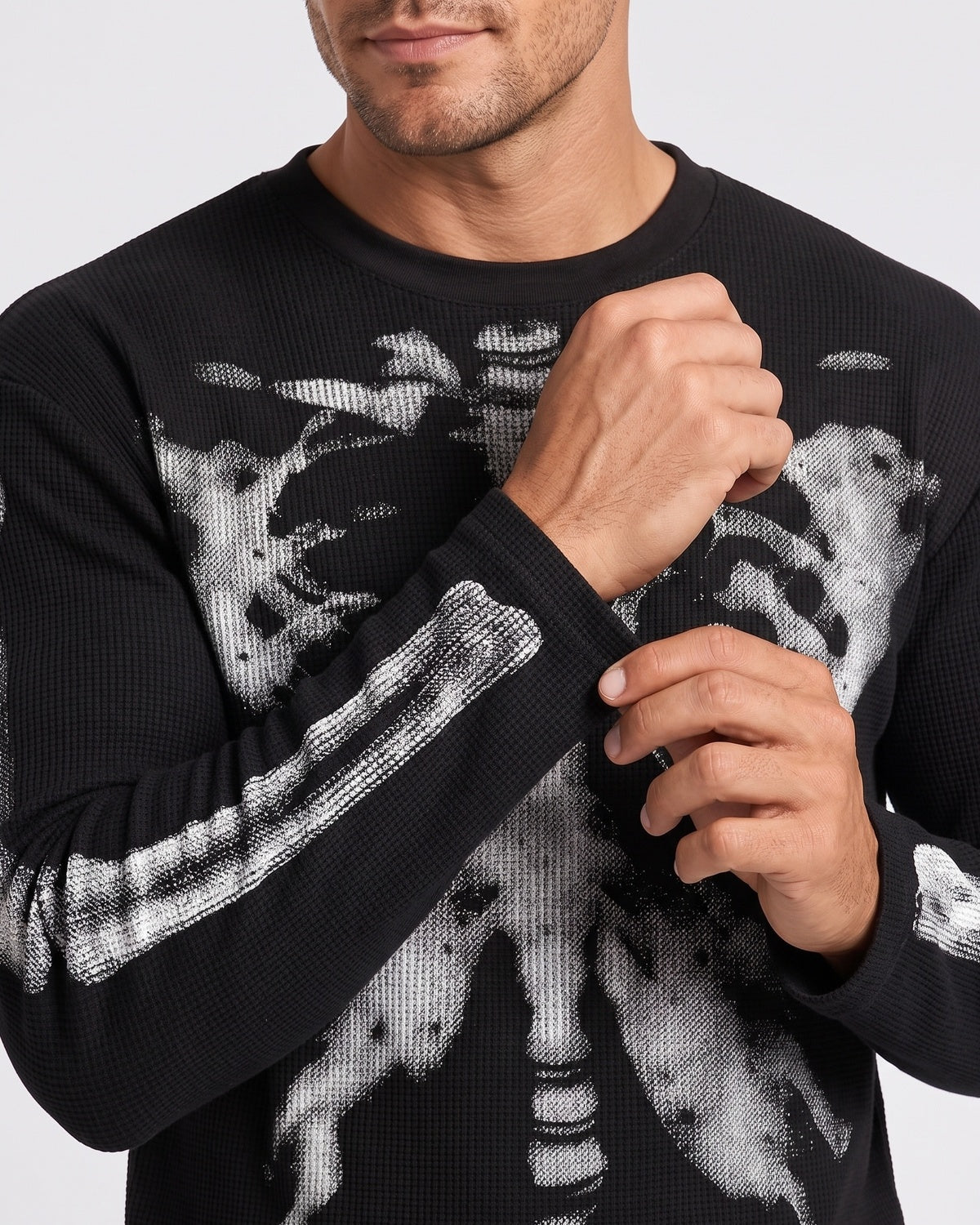 KZZ Men's Loose-fitting Knitted Warm Long-sleeved Shirt