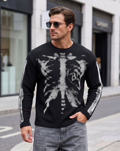 KZZ Men's Loose-fitting Knitted Warm Long-sleeved Shirt