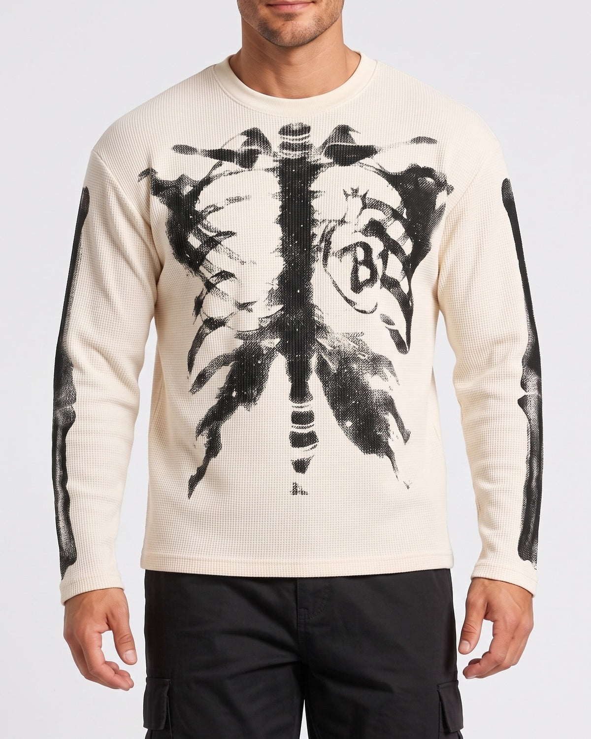 KZZ Men's Loose-fitting Knitted Warm Long-sleeved Shirt
