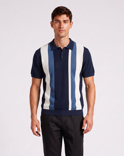 KZZ Breathable Open-Knit Polo Shirt
