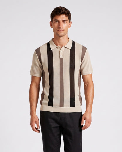KZZ Breathable Open-Knit Polo Shirt