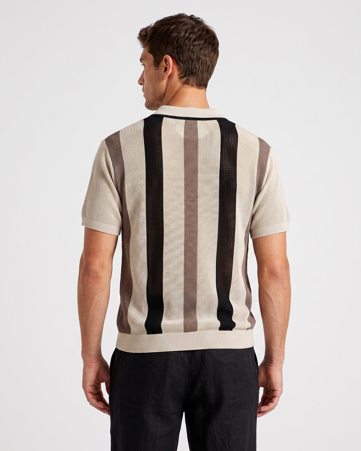 KZZ Breathable Open-Knit Polo Shirt
