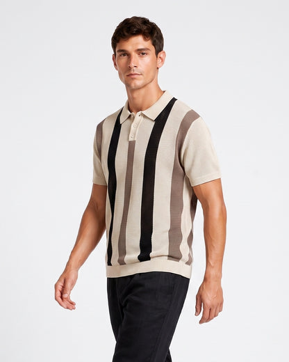 KZZ Breathable Open-Knit Polo Shirt