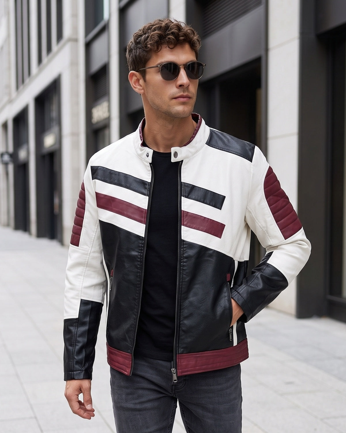 KZZ Stand-collar jacket with zippered pockets