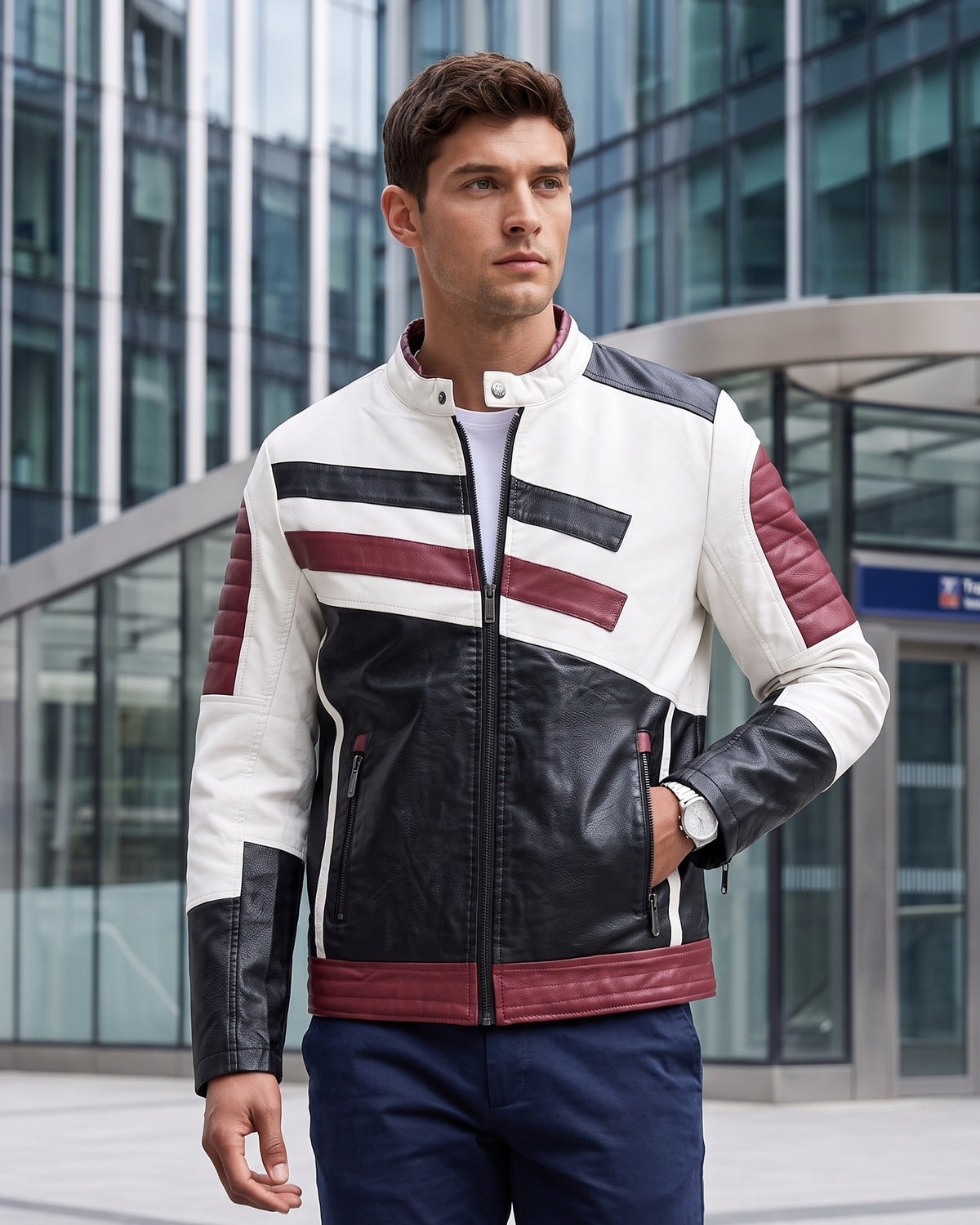 KZZ Stand-collar jacket with zippered pockets
