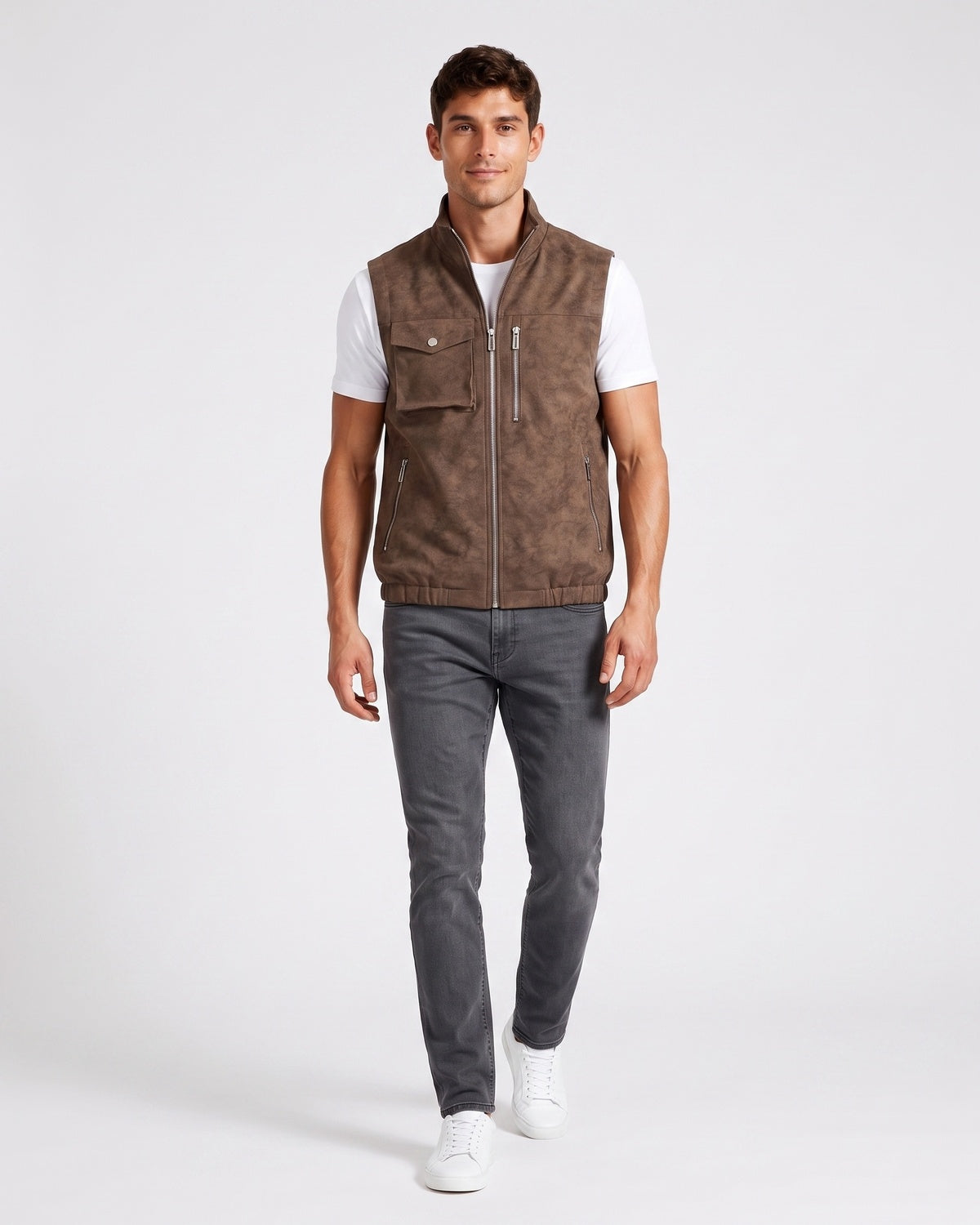 KZZ Men's denim-style vest