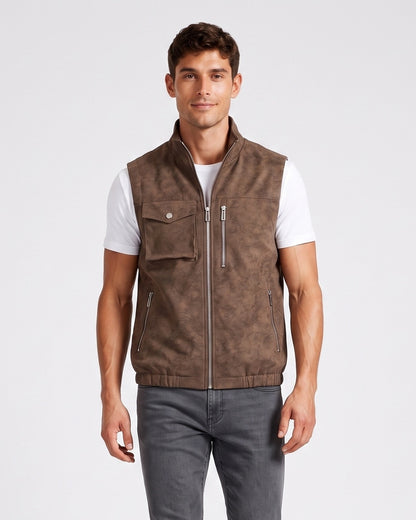KZZ Men's denim-style vest