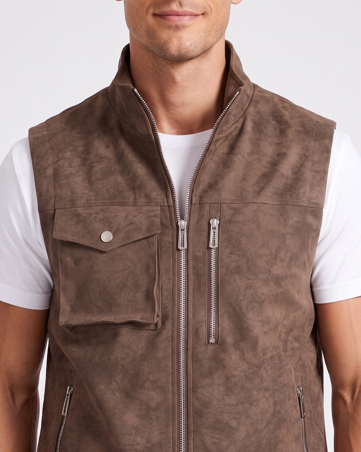 KZZ Men's denim-style vest