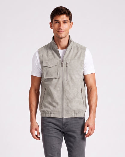 KZZ Men's denim-style vest