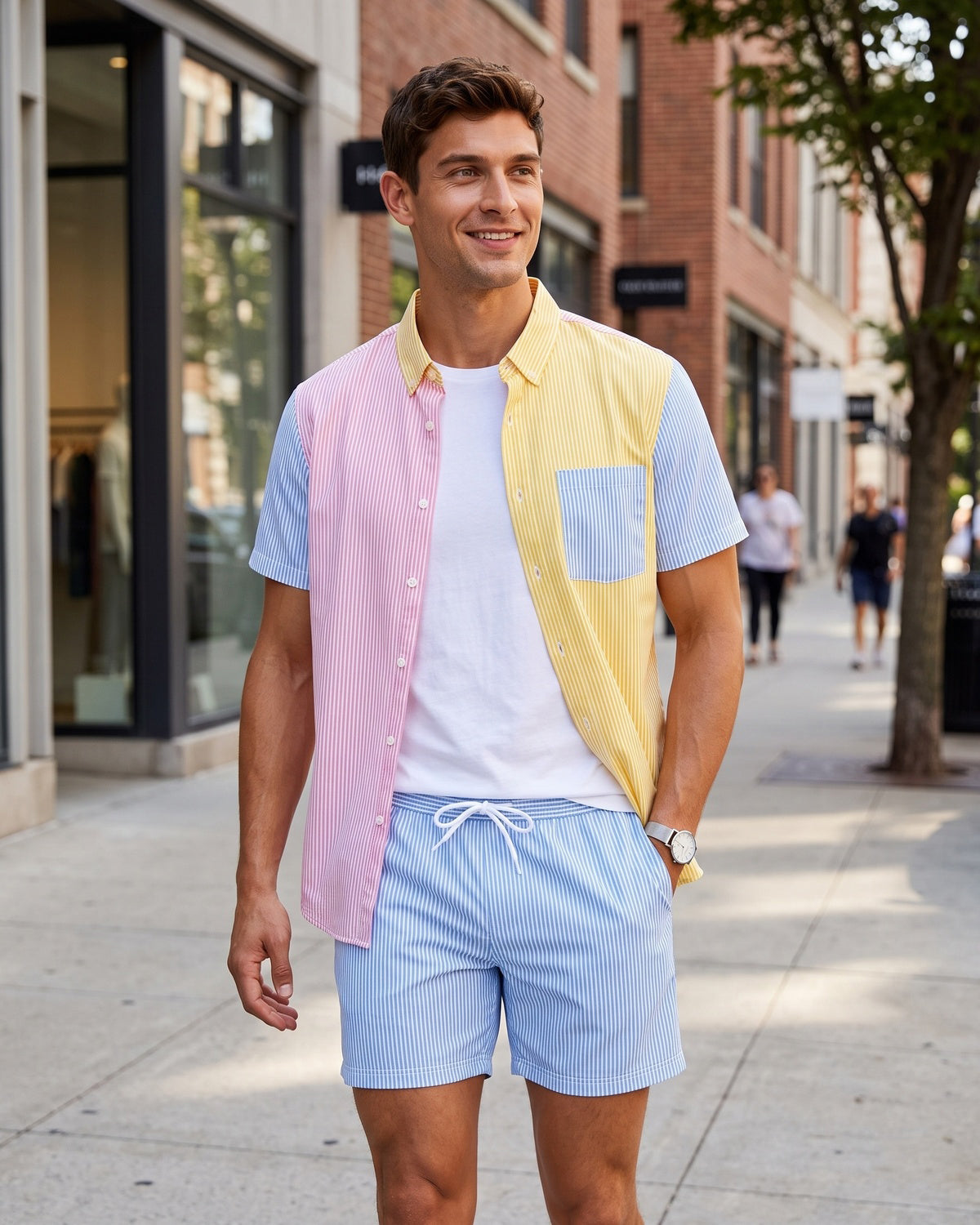 KZZ Men's Casual, Stylish, and Comfortable Two-Piece Set