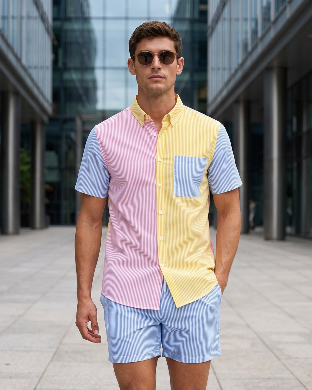 KZZ Men's Casual, Stylish, and Comfortable Two-Piece Set