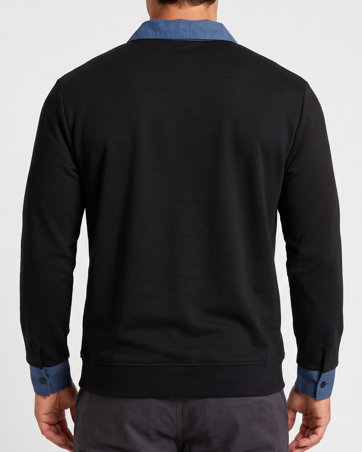 KZZ  Men's detachable collar half-zip sweatshirt