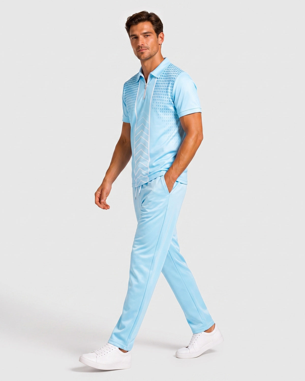 KZZ Men's Two-Piece Casual Sportswear Set