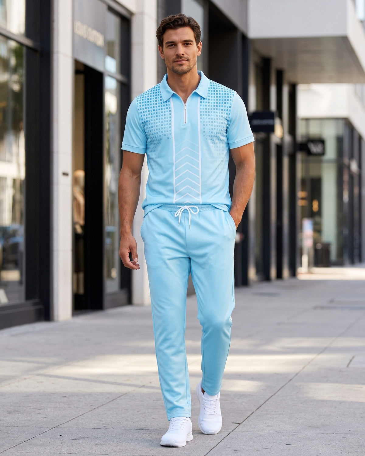 KZZ Men's Two-Piece Casual Sportswear Set