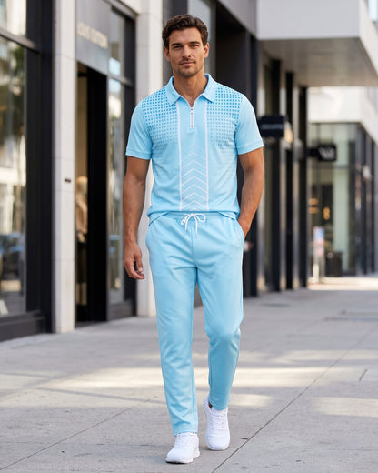 KZZ Men's Two-Piece Casual Sportswear Set