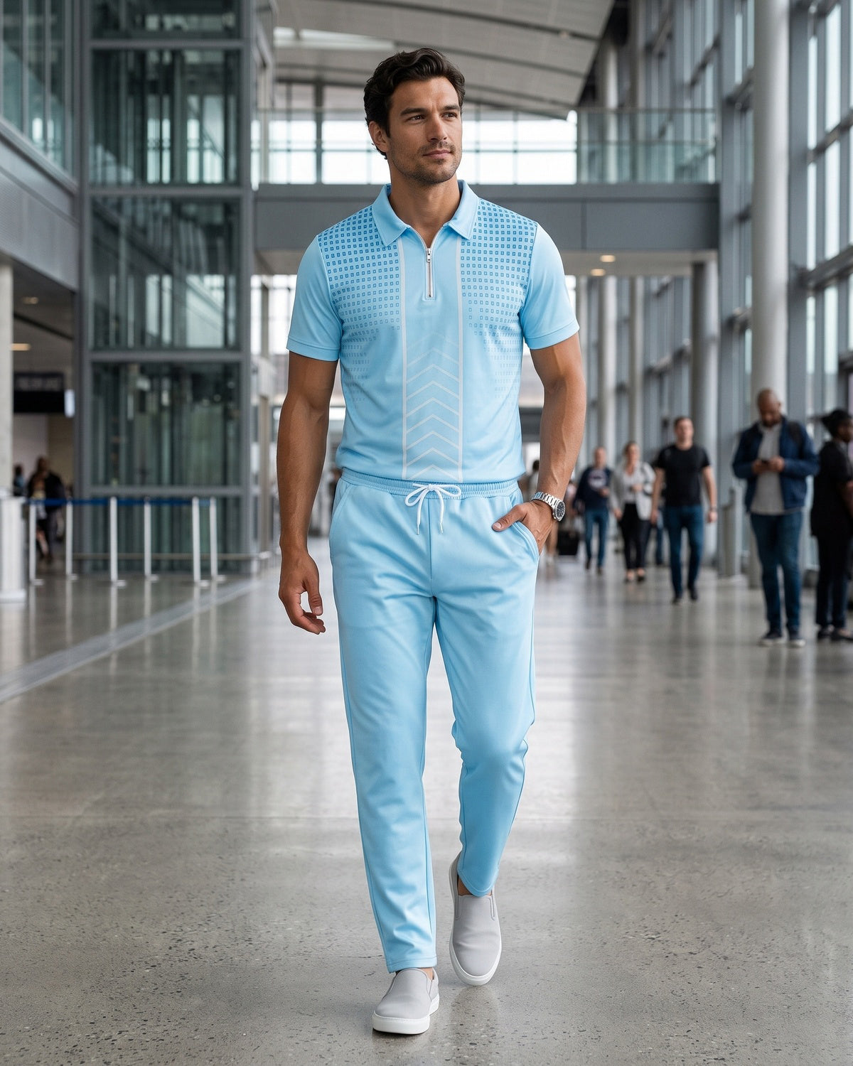 KZZ Men's Two-Piece Casual Sportswear Set