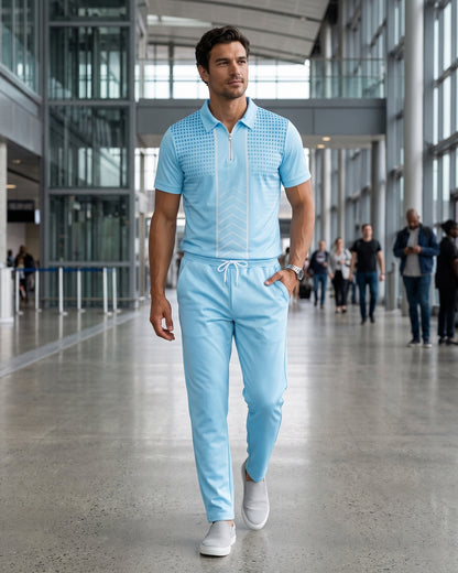 KZZ Men's Two-Piece Casual Sportswear Set